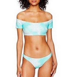 Vix Feather Print Off The Shoulder Bikini